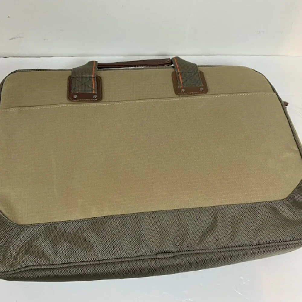 Eddie Bauer Khaki Woven Canvas Briefcase Laptop Sleeve Bag New with Tag (NWT)